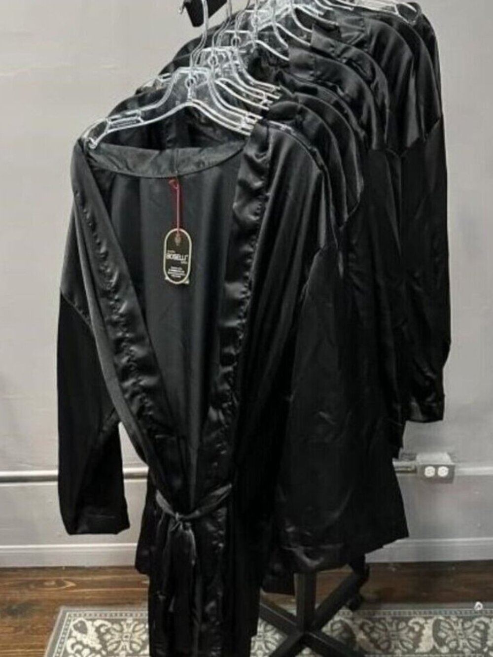 Boselli Italian ✨ Luxury Black Robe Lingerie NWT Made in Italy NWT